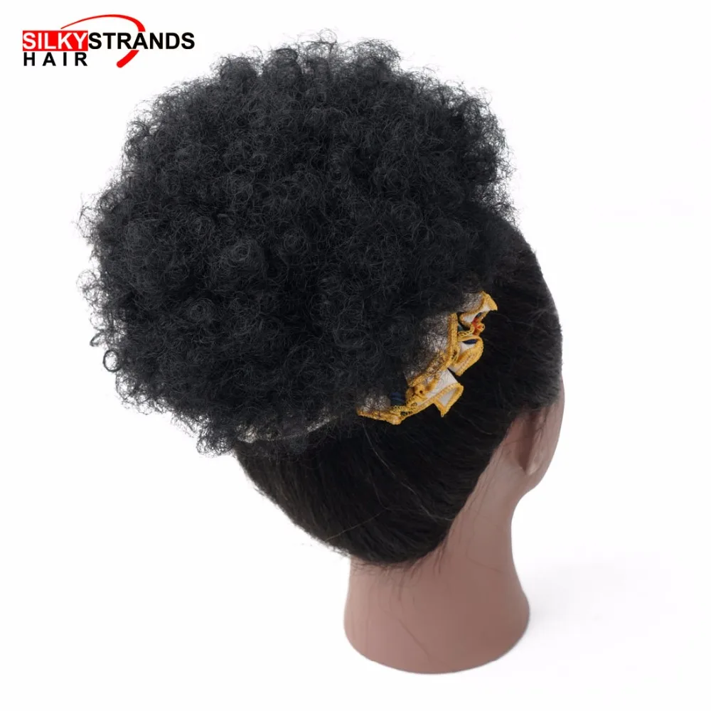 

Synthetic Short afro puff ponytail Silky Strands 13Colors African American Wrap fake ponytail With drawstring And Clip