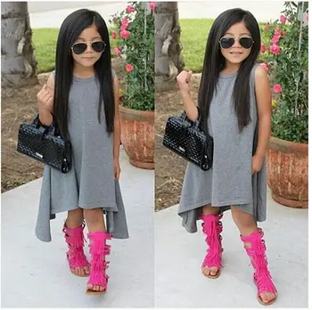 

2016 New fashion Summer baby kids girls dress cotton sleeveless dresses children clothes vestidos infantis