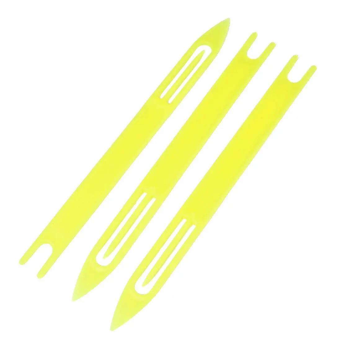 

New 3 Pcs Yellow Plastic Fishing Net Repair Needle Shuttle Bobbin 8#