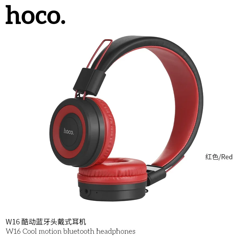 HOCO классные спортивные bluetooth-наушники, беспроводная гарнитура, геймер с микрофоном, большие наушники для iPhone XS samsung, Handsfree - Цвет: Red