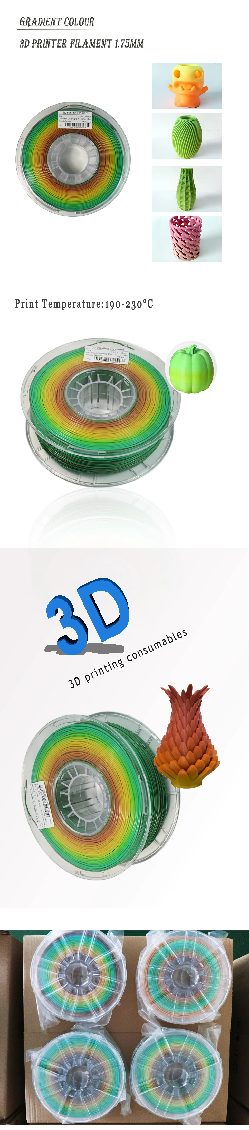 Material do filamento petg 3d da impressora