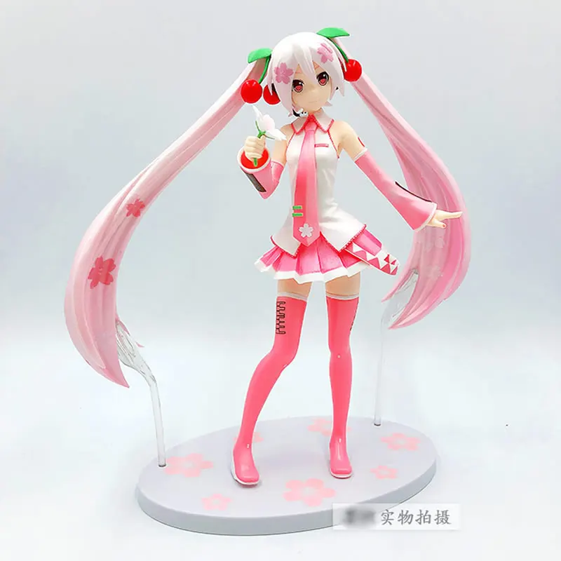 New in Box 20CM Hatsune Miku Sakura Cherry Miku Painted PVC Anime Figure Toy