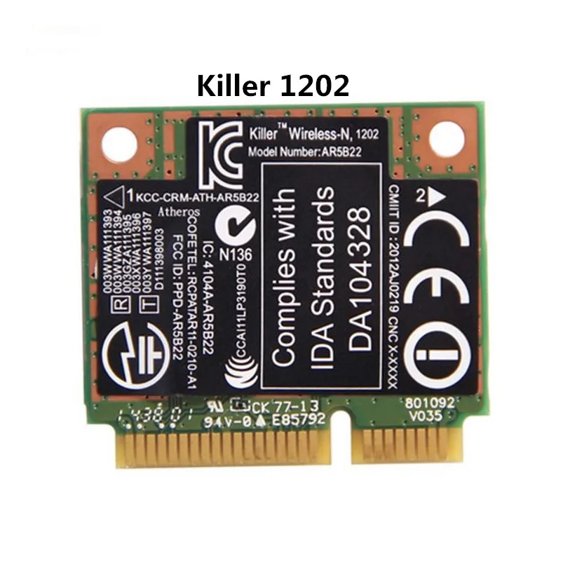 Killer 1202 300 Мбит/с Беспроводная Atheros AR5B22 Wifi игровая сетевая карта Двухдиапазонная