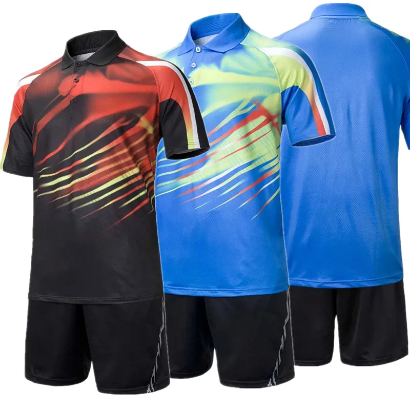 

High quality table tennis clothing quick dry men badminton shirt and shorts breathable table tennis clothes table tennis uniform