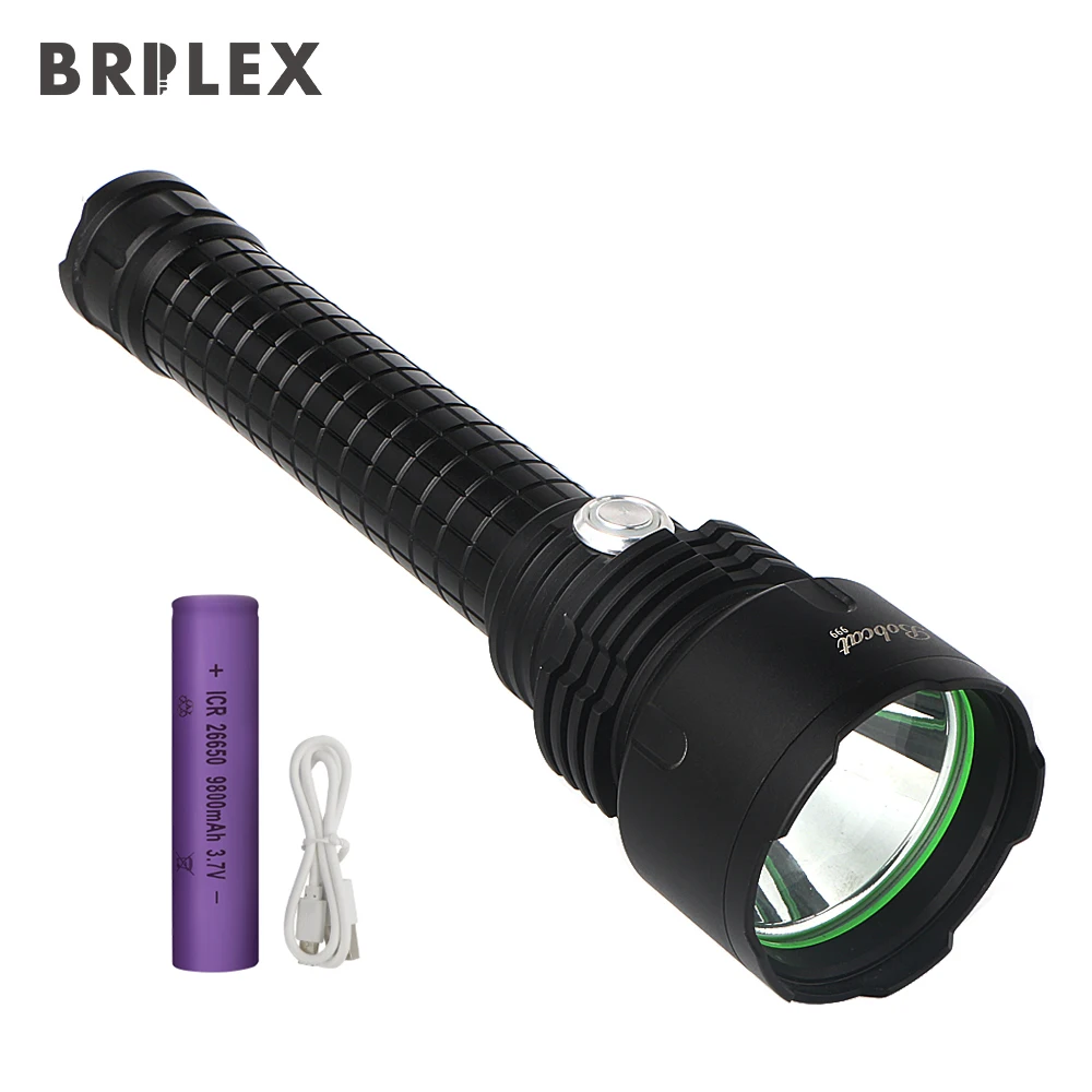 

BRILEX LED Flashlight Super Bright Torch CREE L2 4 Modes Light Waterproof USB Rechargeable 26650 bettery