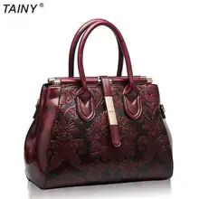 TAINY 2017 Cuero Genuino de la Manera de La Vendimia Elegante Bolso de Las Mujeres Del Mensajero Del Bolso de Hombro Bolsas Bolso de Mano