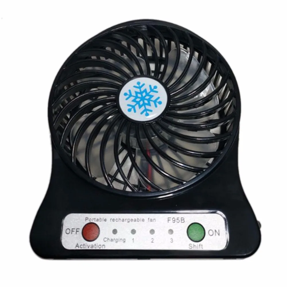 

Mini LED Cooling Fan Air Cooler Battery Operated USB Charging Desktop Cooler 3 Mode Speed Regulation LED Lighting Function Fans