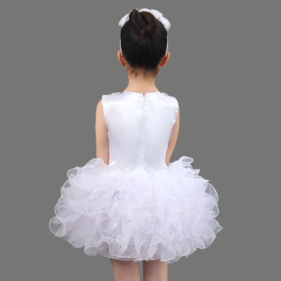Модное пышное платье; одежда для маленьких девочек; летнее кружевное бальное платье с цветочным рисунком для девочек; белое, розовое Пышное Платье-пачка для детей