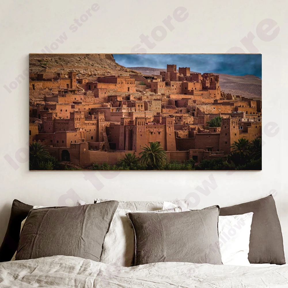 Марокканская пейзажная картина Ait Ben Haddou для кухни комнаты Настенный декор