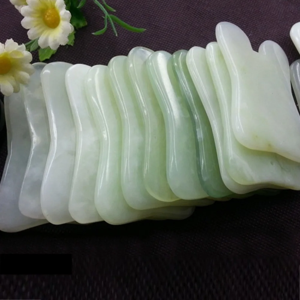 Jade Stone Guasha массажный инструмент для здоровья Jade Gua Sha Массажная доска для лица против морщин традиционные китайские акупунктурные точки#275383