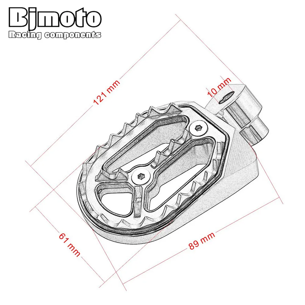 Алюминиевые Подножки BJMOTO для питбайка подножки YAMAHA YZ85/125/250 1999 2015 YZ/WR250F YZ450F 2004 2016|foot