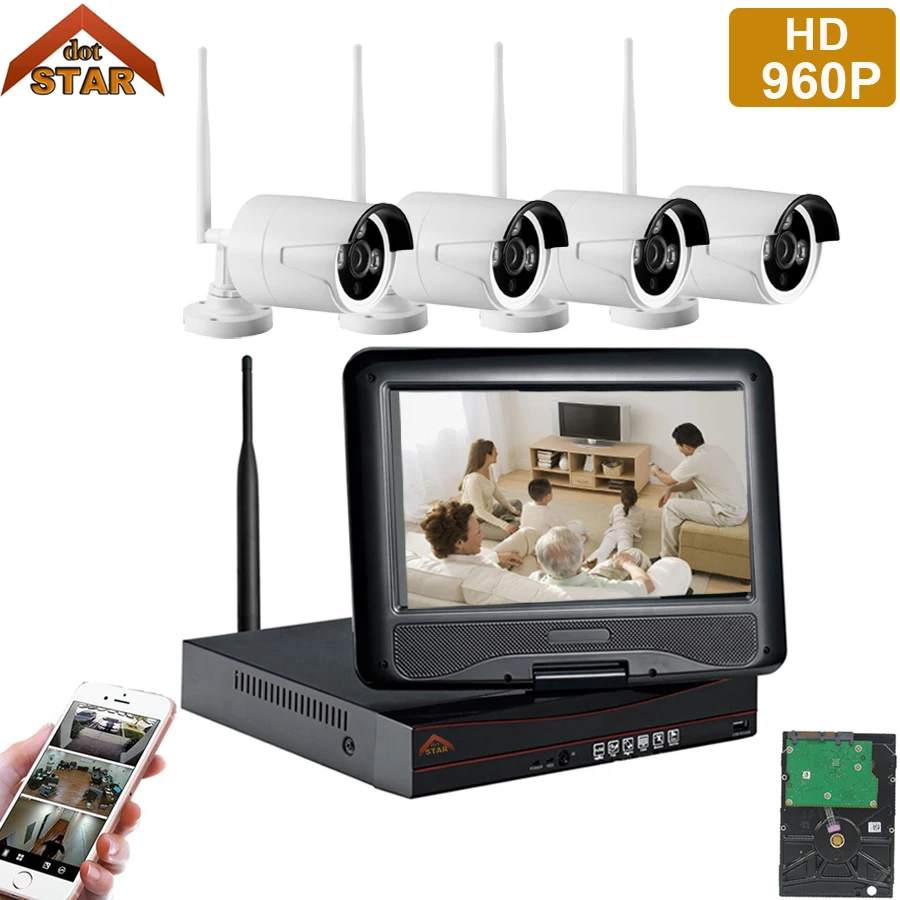 Stardot 960P HD Беспроводная система видеонаблюдения 4 шт 4CH открытый WiFi IP камера