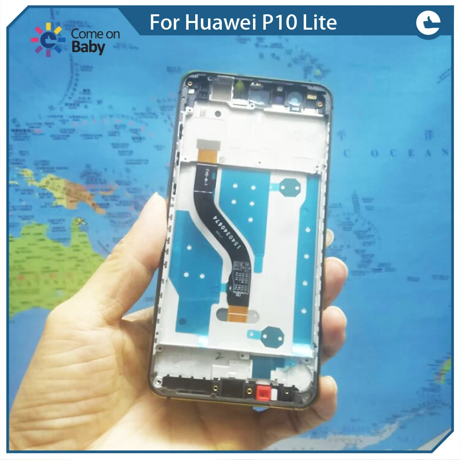 Для Huawei P10 Lite p10lite ЖК дисплей и сенсорный экран дигитайзер в сборе с рамкой