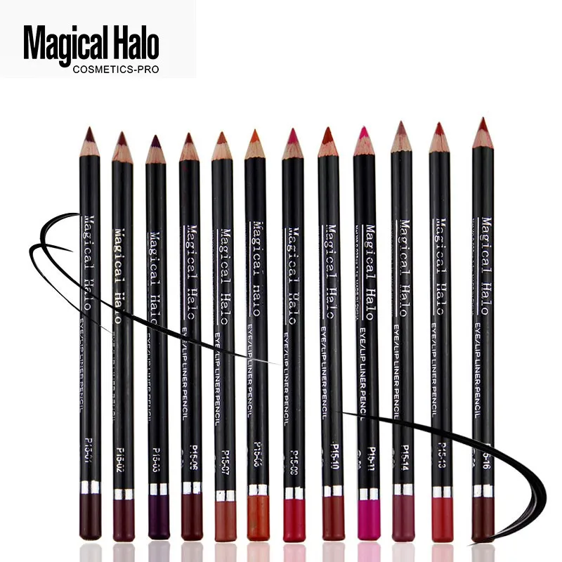 Magical Halo 12 шт./компл. Pro Водонепроницаемый Карандаш для губ подводка Макияж