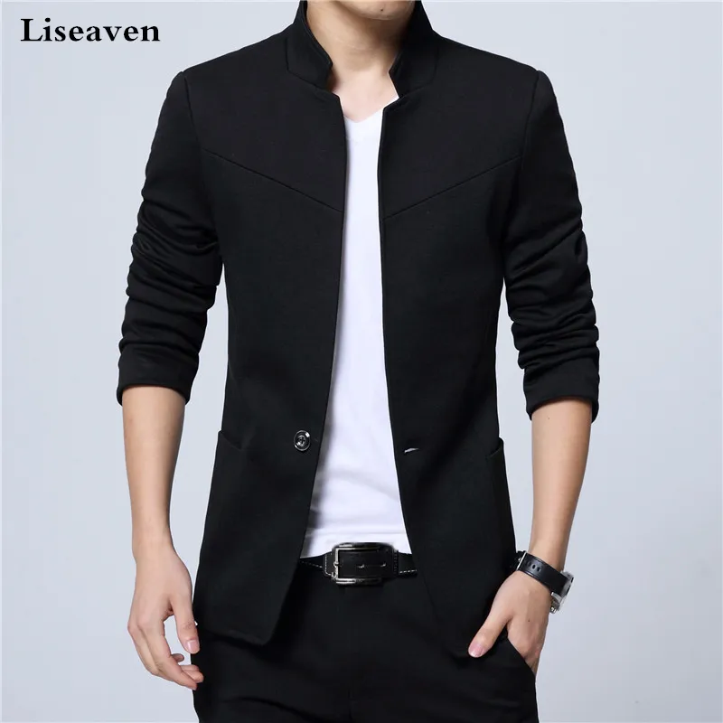 Liseaven – Blazer noir pour homme, coupe cintrée, 5XL