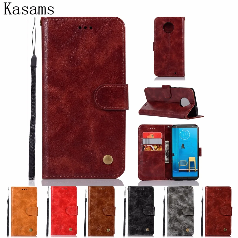 

For Motorola Moto G6 Plus G6 Play 2018 G6+ 2018 Luxury Retro Flip Wallet PU Vintage Leather Phone Case MotoG6 Anti-knock Cover