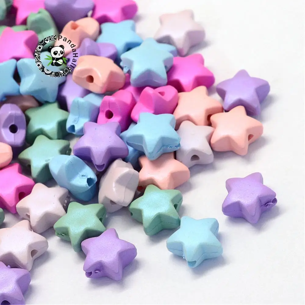 50 шт. прорезиненные акриловые бусины в форме звезды 11x11 5x6 мм|beads star|acrylic beadsacrylic star |