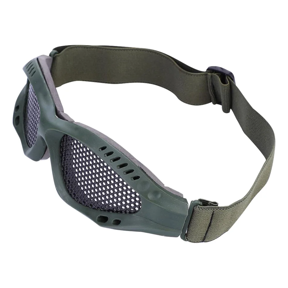 Outdoor Camping Tactical Metal Mesh Glasses Game Safety Eyes Protective Glasses Goggles Eyewear With Adjustable Strap#40