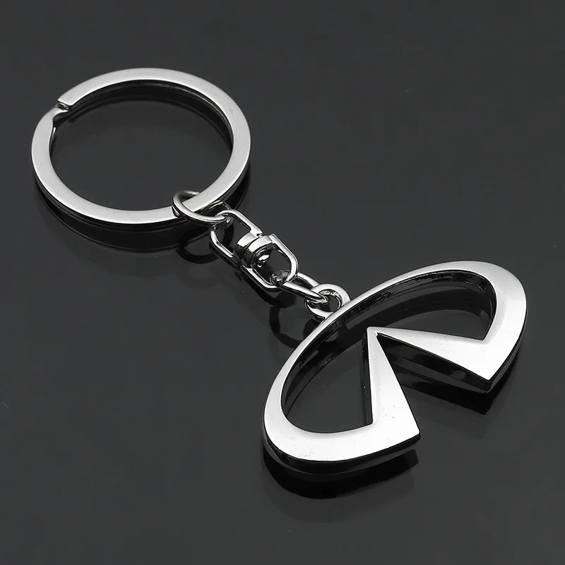 

3D Metal keychain car logo keychain keyring key holder rotatable keychain car pendant auto accessories for Infiniti