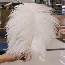 50 шт натуральные белые страусиные перья 55-60 см/22-24 дюйма перья Свадебные украшения представление искусство шлейф