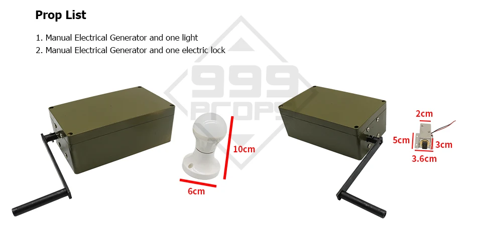 999 реквизит ручной электрический генератор реквизит настоящая спасательная комната поворот генератора для освещения лампы или открытый