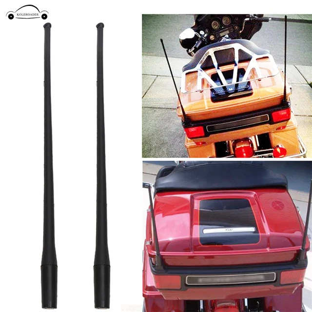 4 Inch Blue Aluminum Antenna 2-Pack For Harley Road Glide (1989-2020) - USA Made, Short Style
