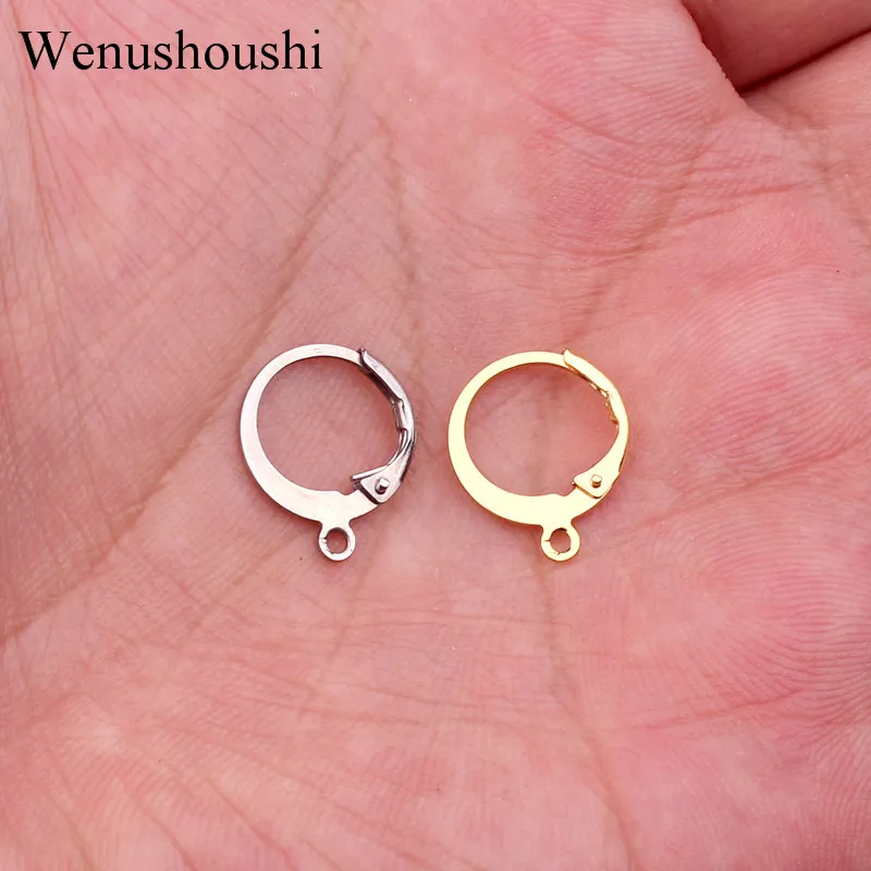 

10pcs/lot 14*12mm Stainless Steel Round Shape Earring Findings french Earrings Clasps French Hooks For DIY Jewelry di085