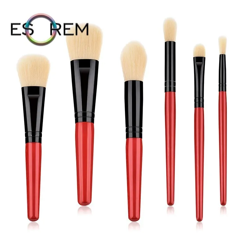 

ESOREM 6 Pcs Cosmetic Brush Set Beige Synthetic Hair Make Up Brushes Contour Brush Concealer Tapered Pinceaux Maquillage 070107