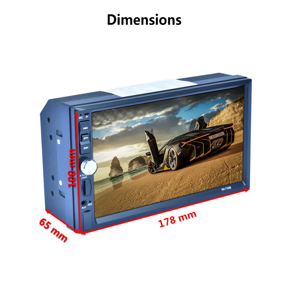 

CARPRIE 150 Degrees Double 2 DIN Car 7" MP3 MP5 Player Stereo FM AM Radio Bluetooth USB AUX Fashion 17Dec29
