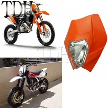 Moto Faro 12 V 35 W Dirt Bike Motocross Streetfighter Supermoto Faro Arancione Testa Della Lampada Per KTM 450 SX-F 250 SX 200