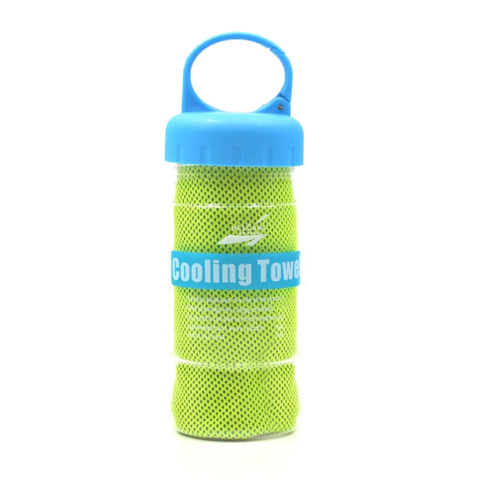 Наружное охлаждающее ледяное спортивное полотенце для фитнеса, хип-хоп, йоги, плавания, путешествий, тренажерного зала, охлаждающее полотенце - Цвет: Fluorescent Green