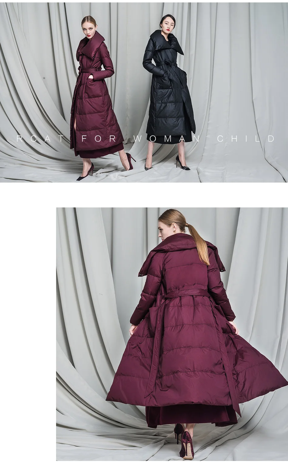 AYUNSUE, европейский бренд, женский пуховик, полушерстяная подкладка, длинное Утепленное зимнее пальто, женское белое пуховое пальто, Y-1612C