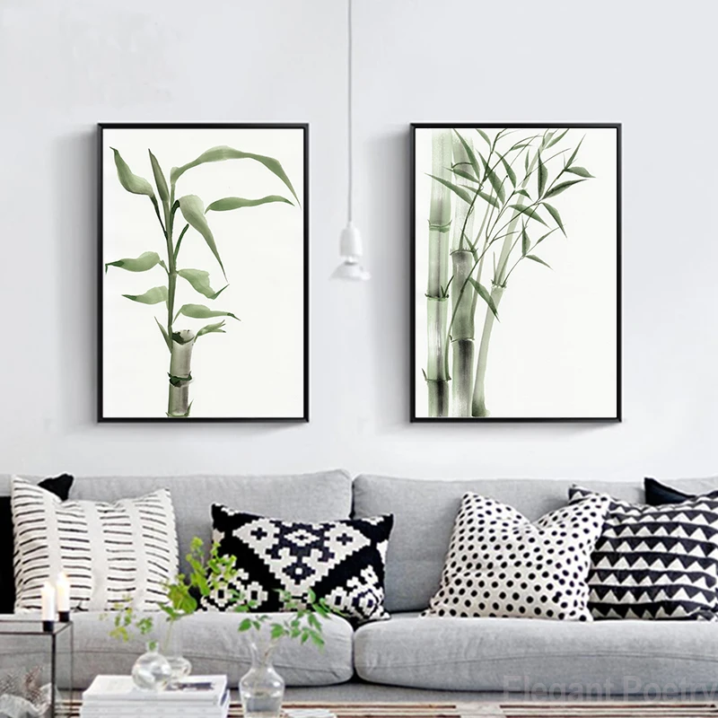 Bamboo-Leaf-Poster-Zen-Decoration-New-Chinese-Unreal-Abstract-Ink-Painting-Print-Wall-Art-Canvas-Painting (4)