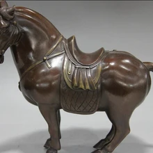 Xd 002000 Китайская народная Фэншуй медь Бронзовый Зодиак Год Лошади Лаки мир Конная Статуя