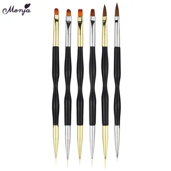

Dual End Nail Art Poly UV Gel Extension Builder Acrylic Liquid Powder Brush Lines Stripe Liner Drawing Pen Manicure Tool