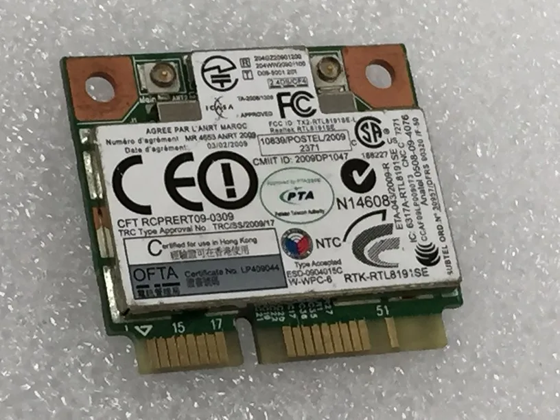 SSEA для Realtek RTL8191SE half Mini PCI-E Wifi беспроводная карта IBM SL410 SL510 X200 X200S X201 L410 L512 T410 T500 43Y6553 |