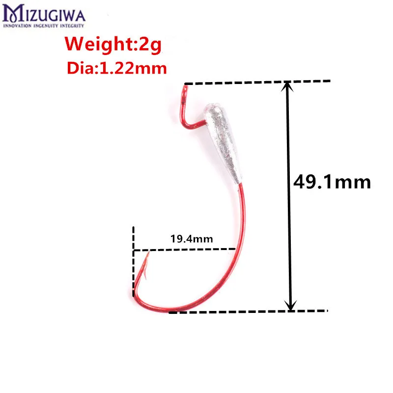 25 шт. взвешенный Worm крючок 2 г/3.5 г Sharp Рыбалка Крючки Swimbait крюк Размеры 4/0 углерода Сталь бас рыбалка мягкие Одежда заплыва приманки крючок
