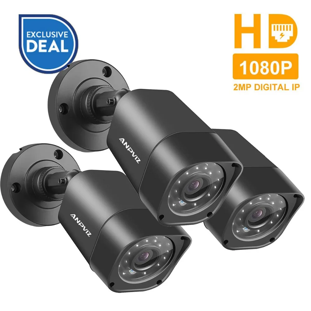 

Anpviz H.265 Bullet IP Camera PoE 2MP HD Outdoor Waterproof Night Vision 1080P Security Video Surveillance Camera Onvif 3pcs