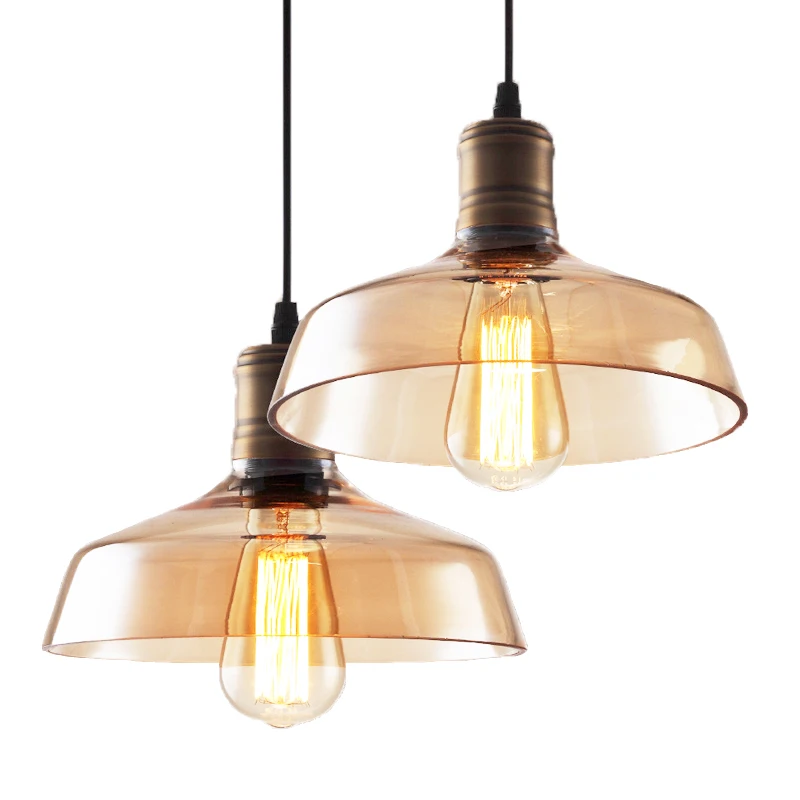 

Edison RH Style Loft Industrial Lamp Pendant Lights With Glass Lampshade Handing Lamp Lamparas Pendente Colgantes