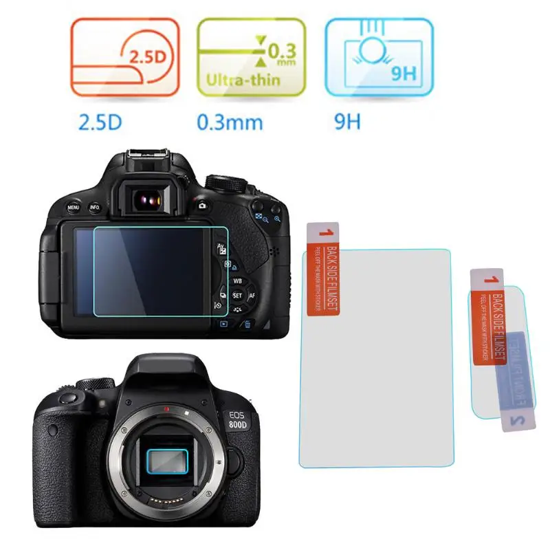 

800D Tempered Glass Screen Protector Toughened Protective Film LCD Camera Screen for Canon