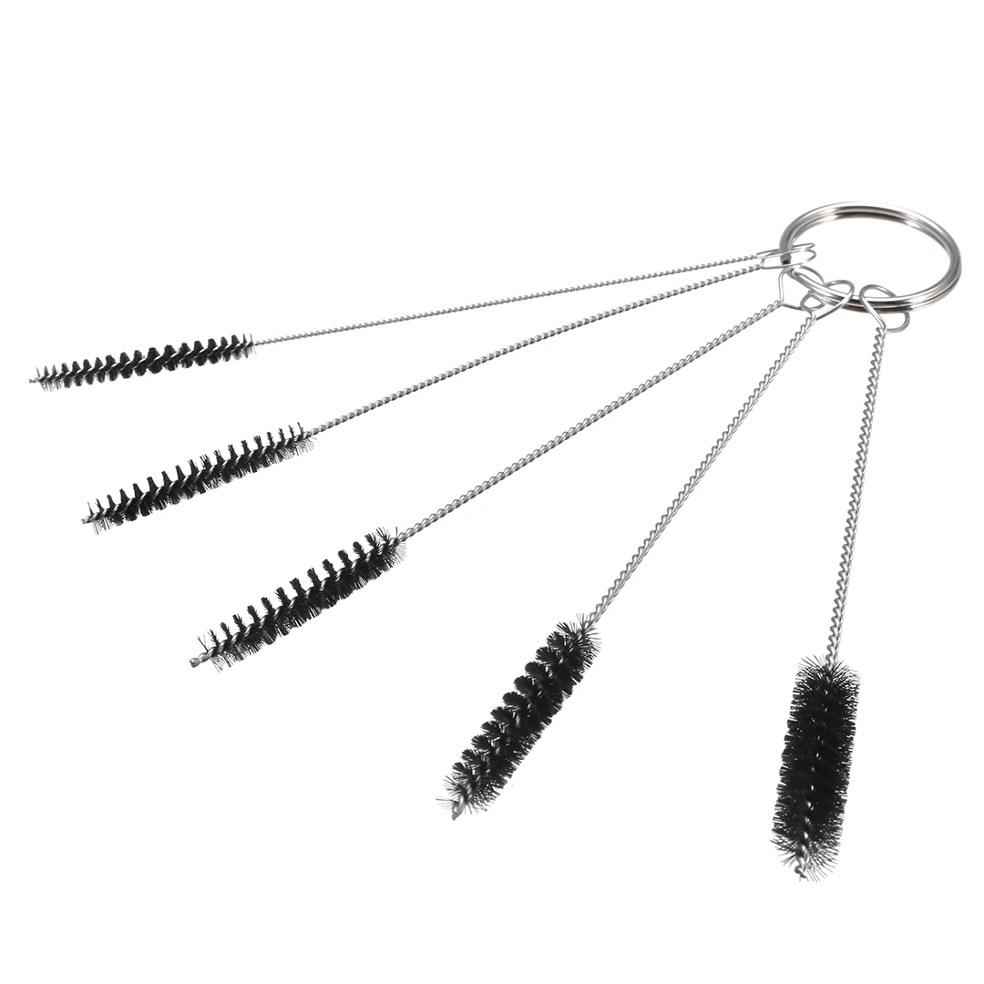 5 шт Нержавеющая сталь Кухня Очистка инструмента труба очистки щетки с брелок