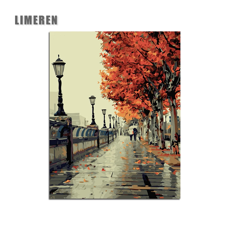 Romantic autumn DIY Digital Painting By Numbers Modern Wall Art Canvas Painting Unique Gift For Art Wall Home Decor