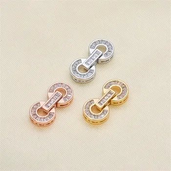 

Clasps For Jewelry Making Fastening Accessories 925 silver plating Cubic Zirconia Clasps For DIY Pearls Necklace Bracelet Clasp