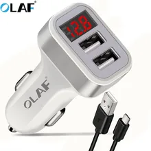 Olaf Car Charger 2.1A Fast Charging Dual USB Adapter For iphone ipad Samsung Xiaomi Huawei Mobile Phone Tablets USB Car Charger