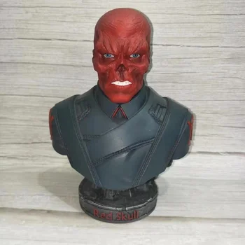 

18CM Red Skull Johann Shmidt Figurine Dolls Toys Resin Statue Bust Action Figure Collectible Model Toy Kids Gift