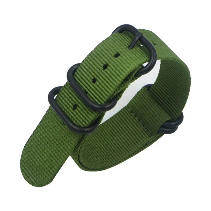 20mm 22mm 24mm Black Buckle Watch Band Strap Nylon Watchbands Replacement Wristbands Belt Accessories for Suunto
