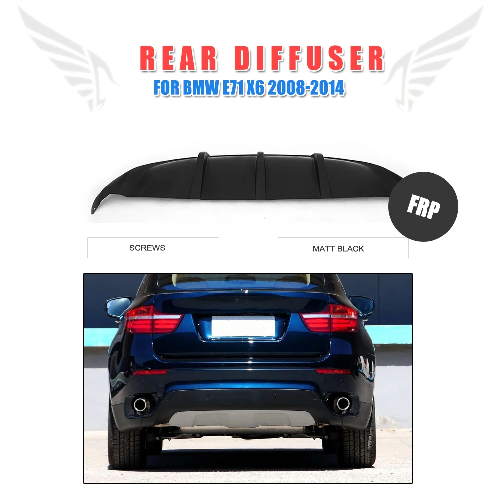 

Carbon Fiber / FRP Black Rear Bumper Lip Diffuser Spoiler for BMW X6 E71 2008-2014 Car Styling