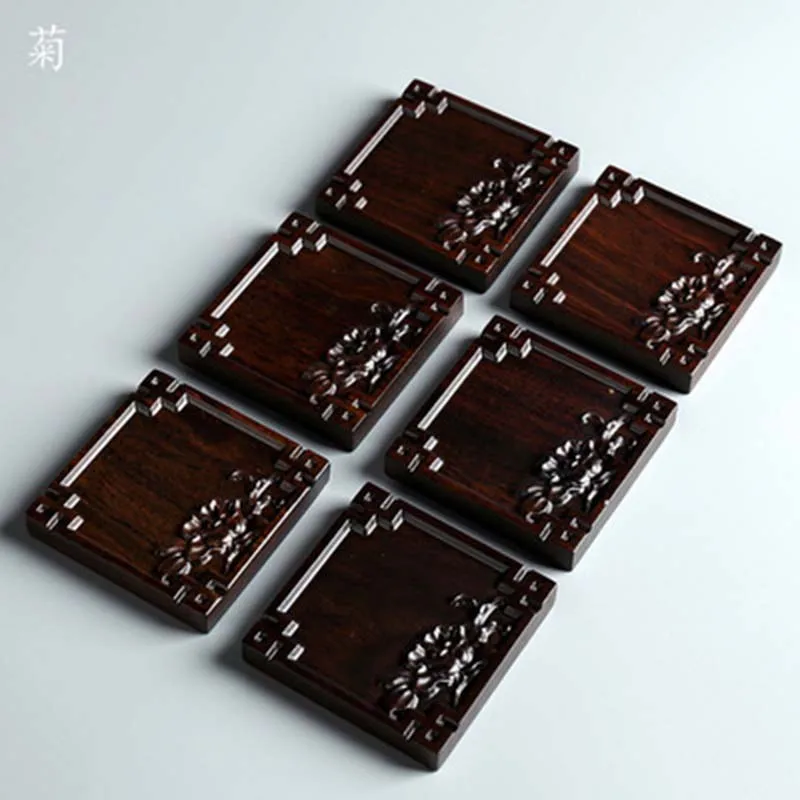Ретро квадратная бамбуковая подставка деревянный поднос для чайных чашек теплоизоляционный коврик Декор Gongfu Чайный стол сервировочная тарелка чайные инструменты чайная посуда 1 шт