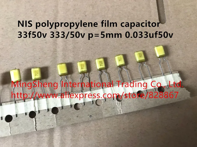 Оригинальный новый 100% полипропиленовый пленочный конденсатор 33f50v 333/50v p = 5 мм