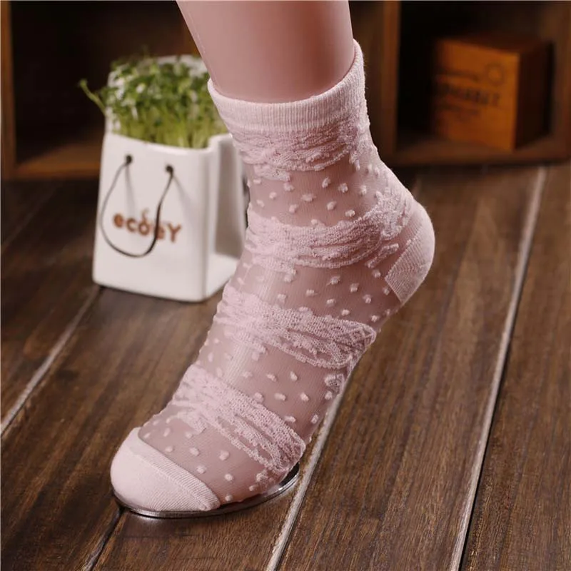 Новый корейский Для женщин печати кружева носки до лодыжки принцессы для девочек пикантные короткие носки 9,5